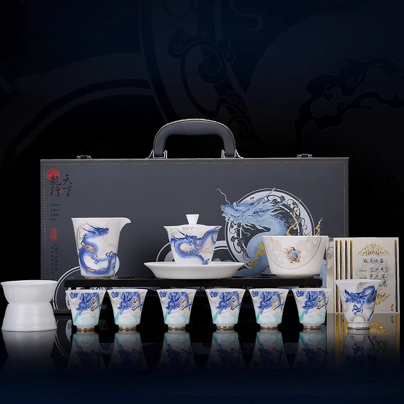 Luxury handmade ice jade porcelain tea set - 图片 4
